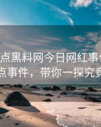 0277. 盘点黑料网今日网红事件十大焦点事件，带你一探究竟
