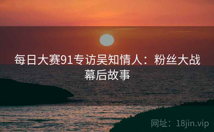 每日大赛91专访吴知情人：粉丝大战幕后故事