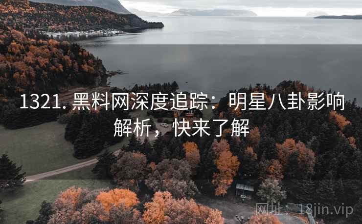 1321. 黑料网深度追踪：明星八卦影响解析，快来了解